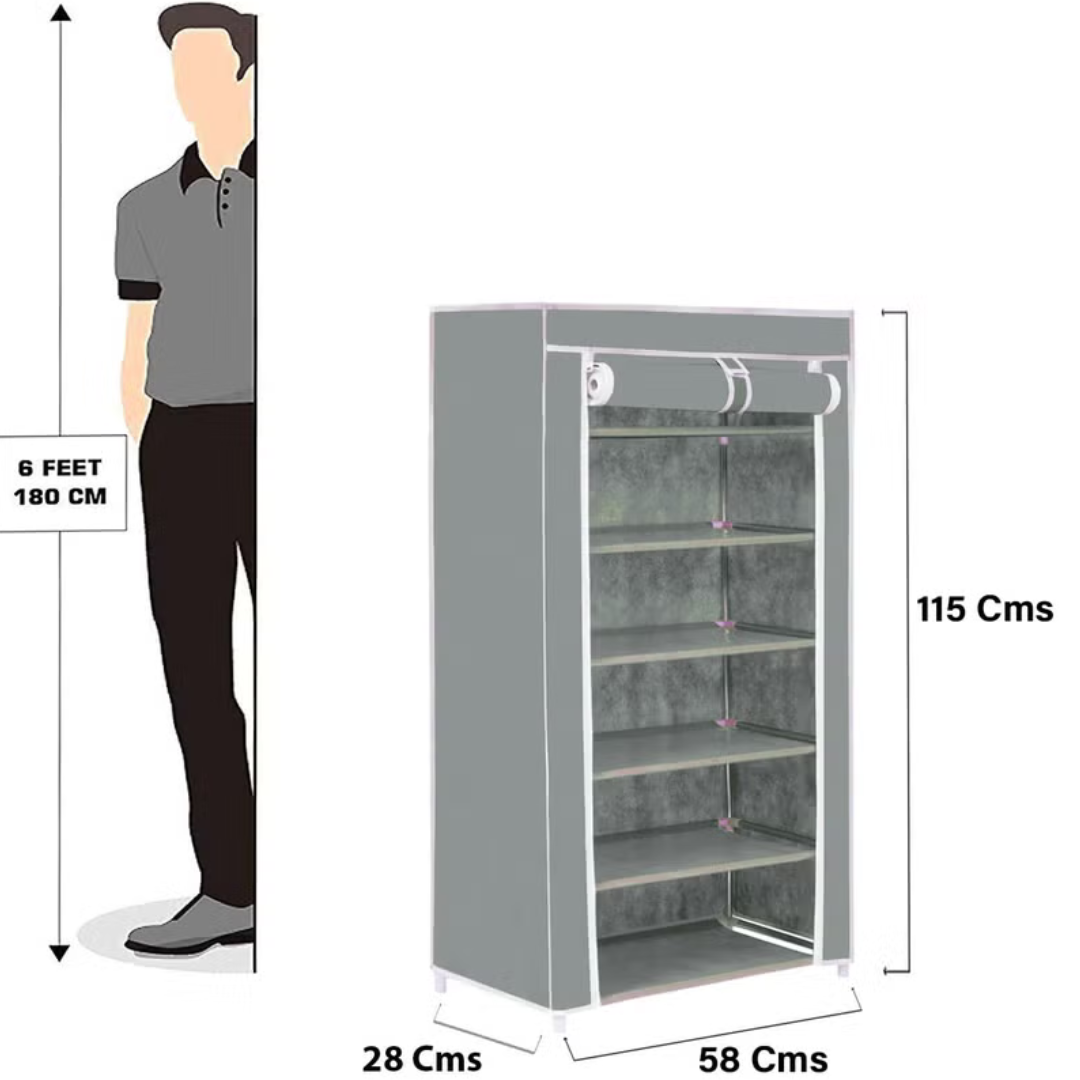 FLIPZON Premium 6-Tier Shoe Rack – Space-Saving, Durable & Stylish Storage Solution Souq Al Riyad