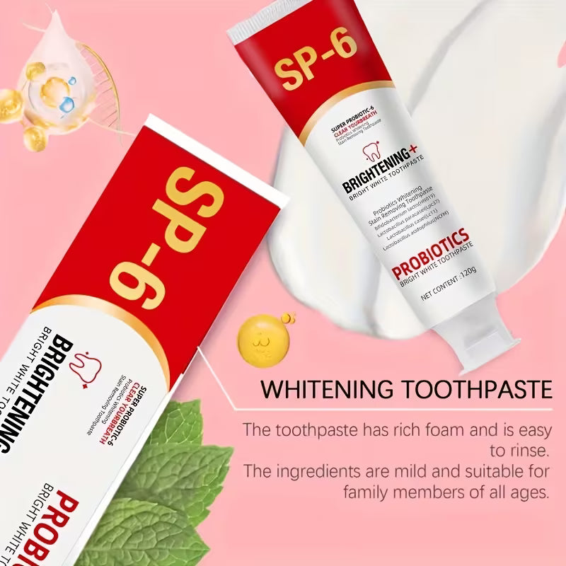 SP-6 Ultra Whitening Toothpaste 120g – Advanced Whitening & Oral Care Formula – Fresh Breath & Plaque Defense