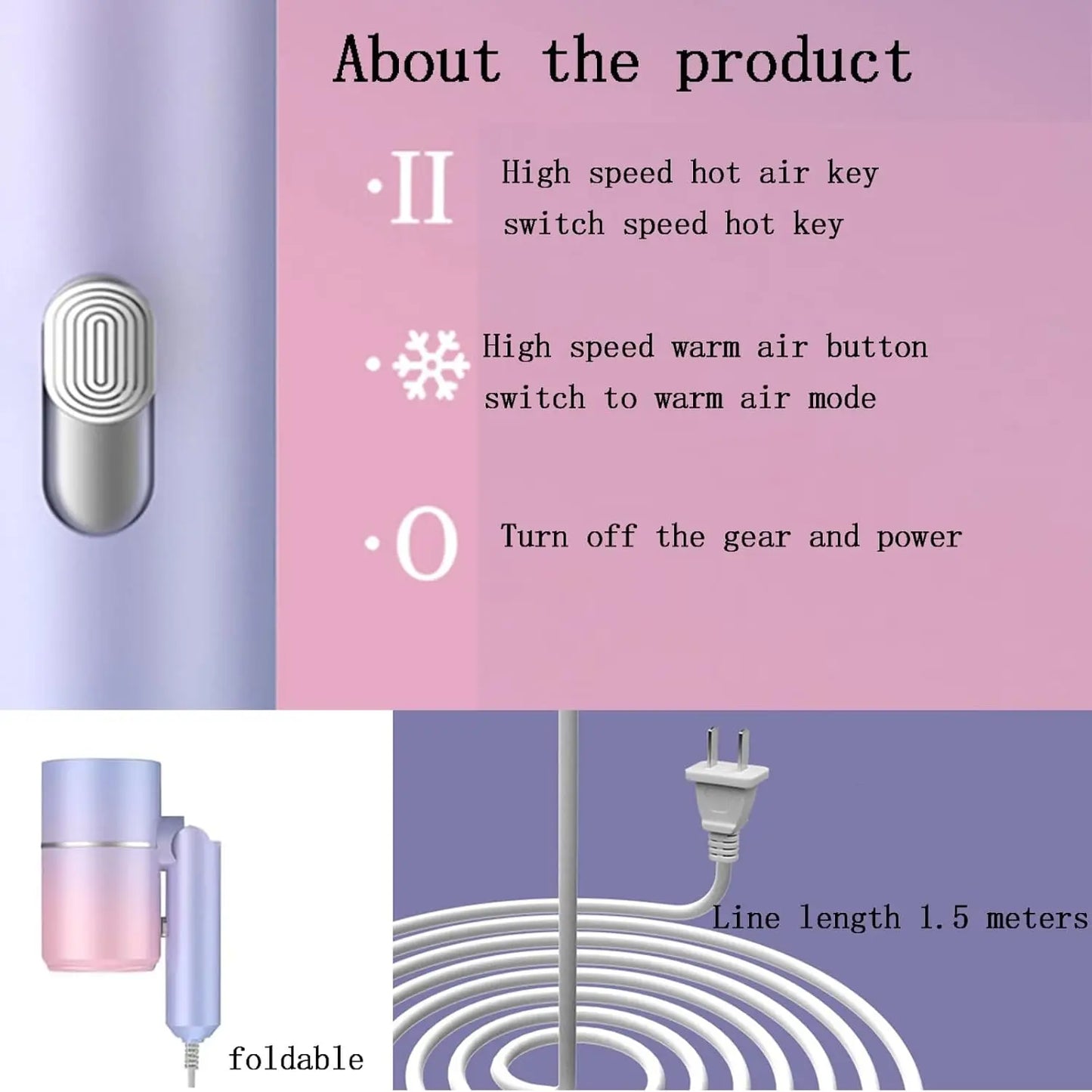 Folding & Portable Hair Dryer Souq Al Riyad