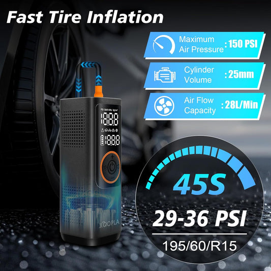 Portable Car Tire Inflator – 150 PSI Air Compressor with Digital LCD Display Souq Al Riyad