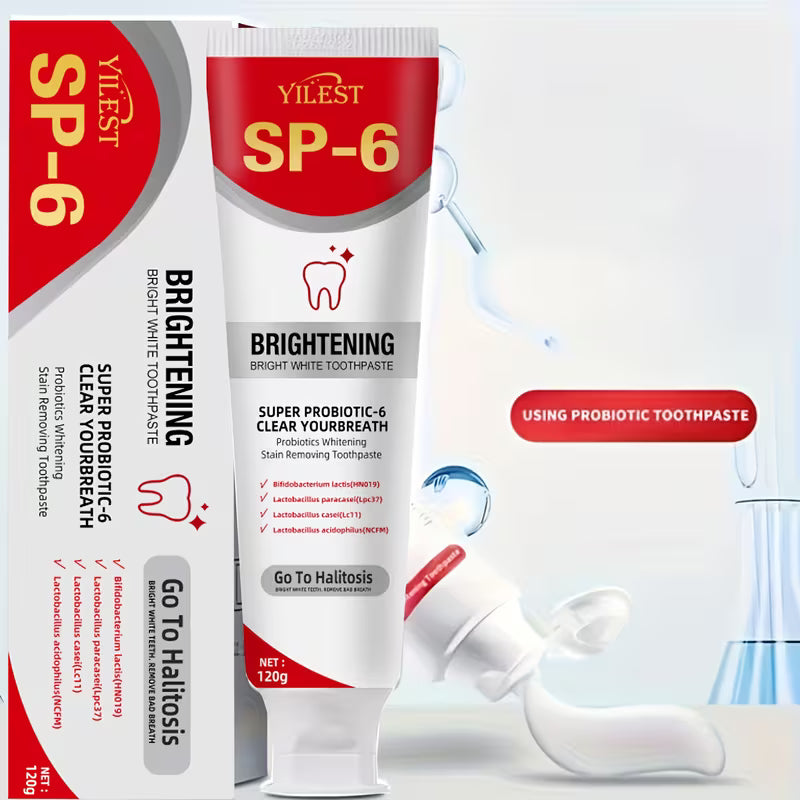 SP-6 Ultra Whitening Toothpaste 120g – Advanced Whitening & Oral Care Formula – Fresh Breath & Plaque Defense