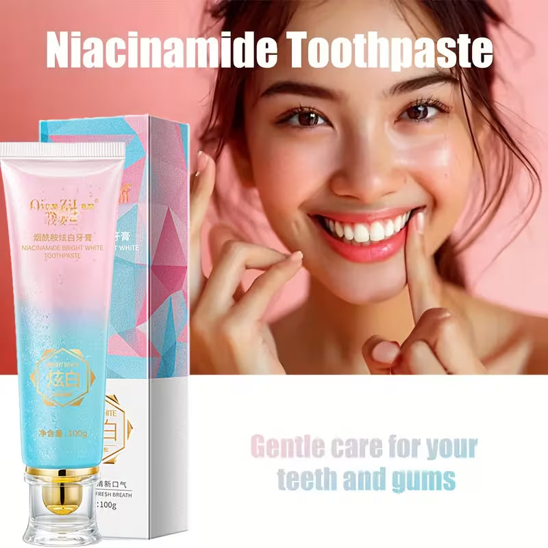 Oralhoe Nicotinamide Dazzle White Toothpaste – Whitening & Fresh Breath Toothpaste with Niacinamide | 100g Daily Oral Care Gel