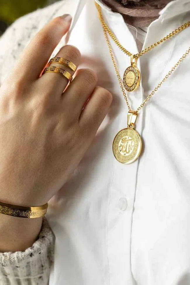 Ayatul Kursi Spiral Ring – Adjustable Islamic Calligraphy Ring | Arabic Engraved Quran Verse Jewelry for Daily Wear