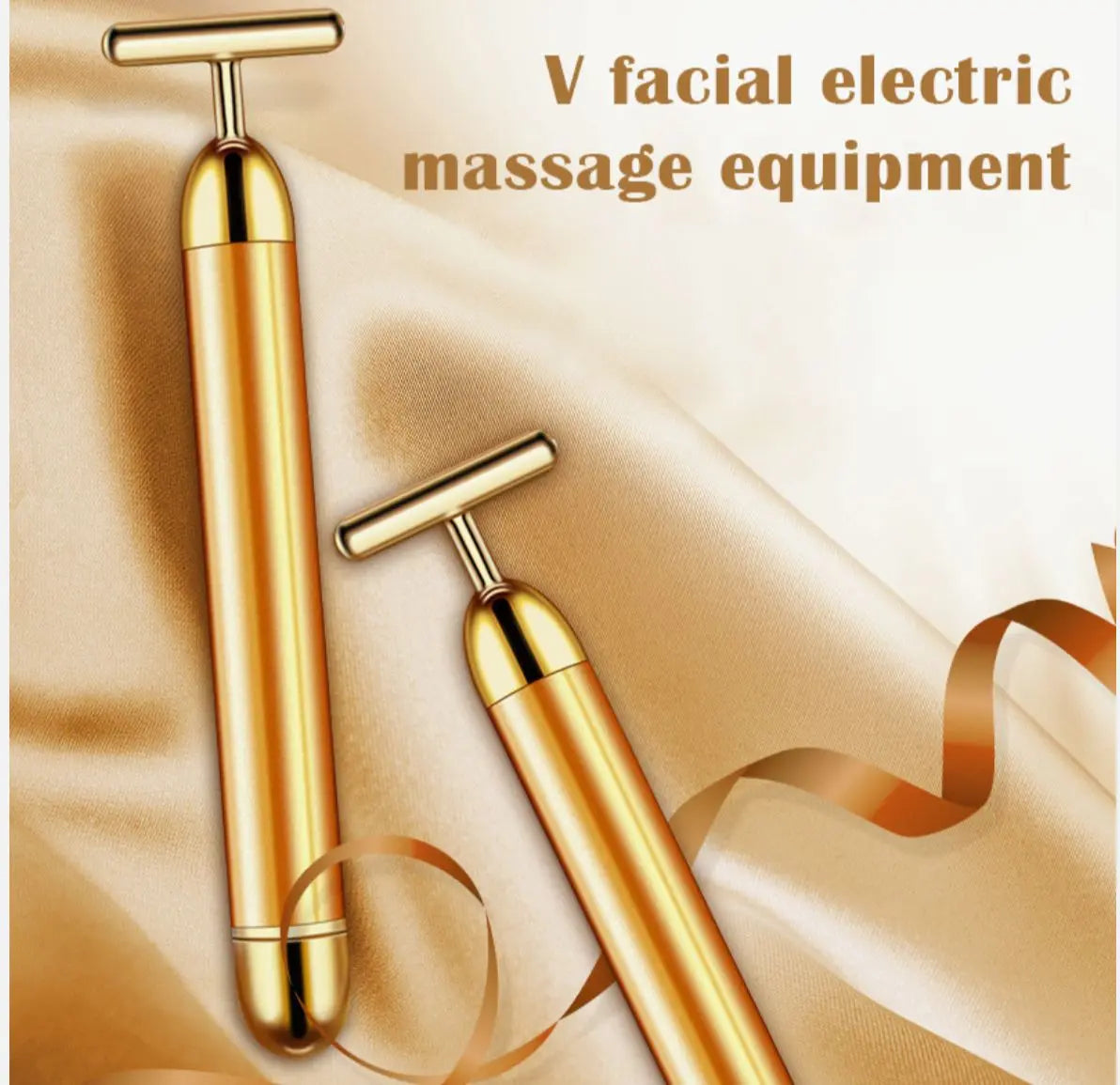 V-Shaped Electric Facial Massage Bar – Gold Micro-Vibration Facial Sculptor Souq Al Riyad